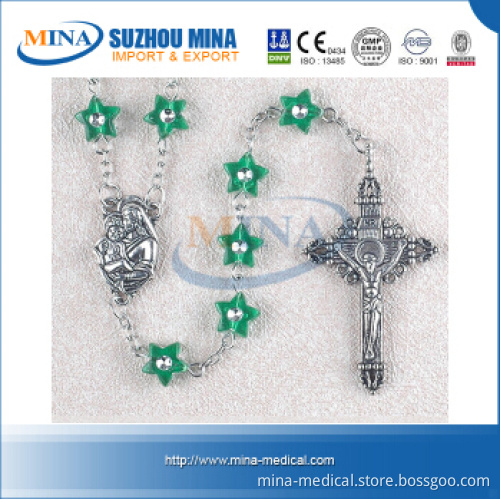 Plastic Star Rosary Necklace (MINA-DDL3)